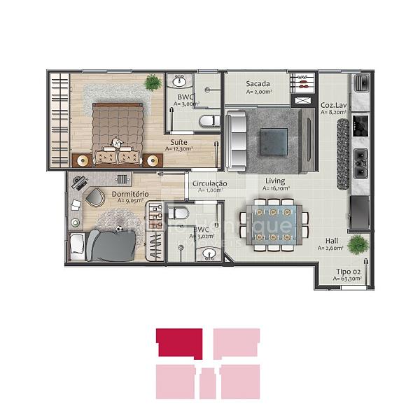 Apartamento 2 dormitórios com suíte — foto 23