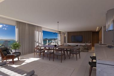 Apartamento em construção, com 165,32 m²  privativos, 4 suítes e 3 vagas de garagem, localizado no centro de Bal. Camboriú, próximo da Av. Brasil