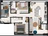 Blume Apartments | Setor Serrinha | 89,51 m� | 3 su�tes | 2 vagas 2